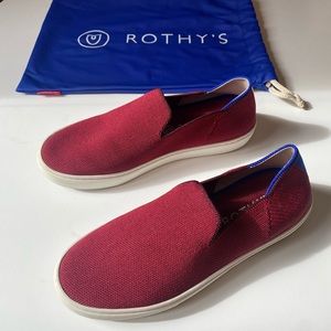 Rothy’s Women’s The Original Slip On Sneaker in Red 6.5 w/ Dustbag